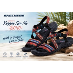 Dép Skechers Nữ Chính Hãng - Reggae Sew Me Boho Woven Strappy Slingback Sandal - Multicolor | JapanSport 41113/BMLT