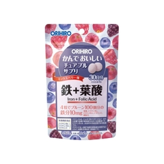 Viên bổ sung Sắt và Folic Acid Orihiro dạng túi 120 viên | JapanSport