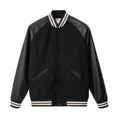 SP712 - Áo Khoác Bomber Felt & Leather - V2