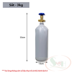 Bình co2 thủy sinh OEM sắt thép 2kg / 3kg