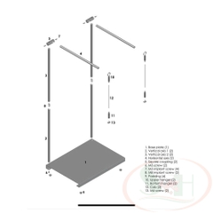 Bộ đế treo đèn TRU Lamp Base Stainless Steel