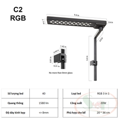 Đèn led kẹp Chihiros C2 trắng, RGB Desktop Light