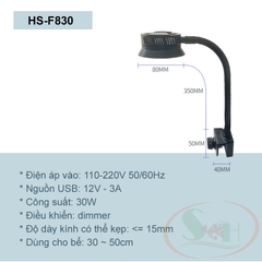 Đèn led kẹp HS F830 bể cá biển san hô