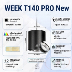 Đèn led lon Week Aqua RGB UV Pro T series T70 / T90 / T140