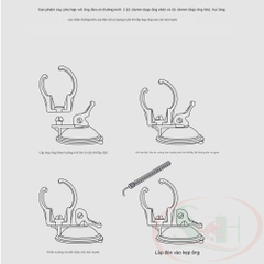 Kẹp hít giữ đèn ống thủy tinh T5 / T8 / T10