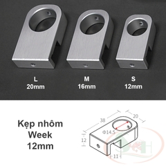 Kẹp nhôm Week CNC giữ ống in out 12, 16, 20 mm