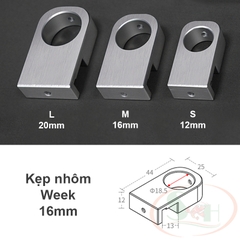 Kẹp nhôm Week CNC giữ ống in out 12, 16, 20 mm