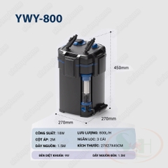 Lọc thùng Sunsun YWY 800 tách phân cặn