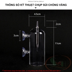 Chụp thủy tinh sủi oxy chống văng