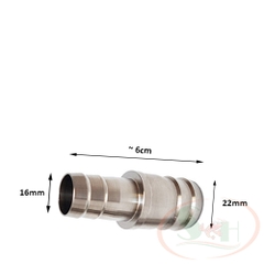 Khớp inox Mufan nối chuyển phi 12, 16, 22 mm