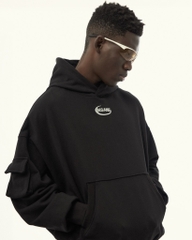 Insane® Pocket Boxy Hoodie - Black