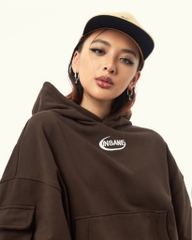 Insane® Pocket Boxy Hoodie - Brown