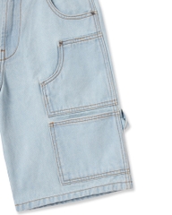 Insane® Patch Denim Shorts - Light Blue