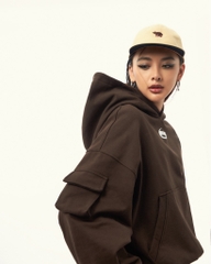 Insane® Pocket Boxy Hoodie - Brown