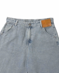 Insane® Plaid Jorts - Light Blue
