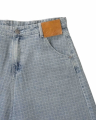 Insane® Plaid Jorts - Light Blue