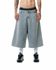 Insane® Plaid Jorts - Light Blue