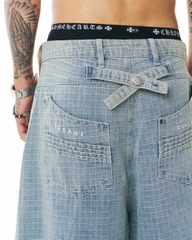 Insane® Plaid Jorts - Light Blue