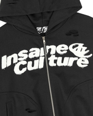 Insane® Static Noise Hoodie Zip - Black
