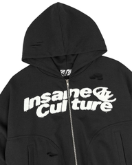 Insane® Static Noise Hoodie Zip - Black
