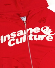 Insane® Static Noise Hoodie Zip - Red