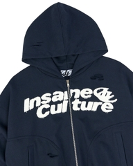 Insane® Static Noise Hoodie Zip - Navy