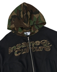 Insane® Camo Patch Hoodie Zip - Black