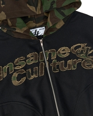 Insane® Camo Patch Hoodie Zip - Black