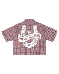 Insane® Horseshoe Plaid Shirt - Wine