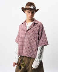 Insane® Horseshoe Plaid Shirt - Wine