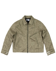 Insane® Noir Leather Jacket - Olive