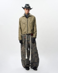 Insane® Noir Leather Jacket - Olive