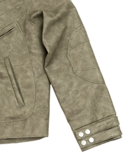Insane® Noir Leather Jacket - Olive