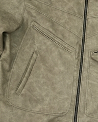 Insane® Noir Leather Jacket - Olive