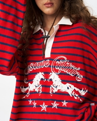 Insane® Twin Horse Polo LongSleeve - Red