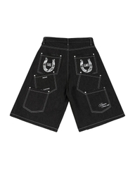 Insane® Horseshoe Jorts - Raw Denim