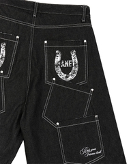 Insane® Horseshoe Jorts - Raw Denim