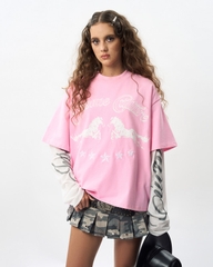 Insane® Twin Horse Tee - Baby Pink