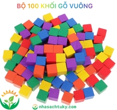 Set 100 khối gỗ vuông