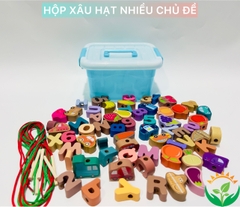 Hộp xâu hạt gỗ 64 chi tiết