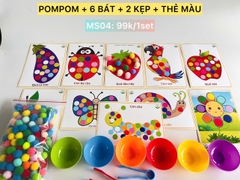 Pompom bát kẹp và thẻ A5 (mẫu 04)
