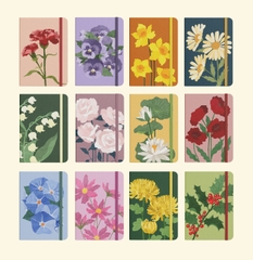 Sổ Tay Bìa Vải Linen Birth Flower Journal Collection