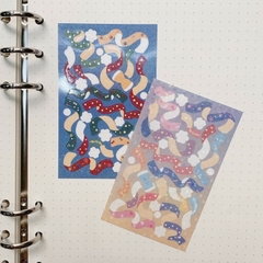 Confetti Sticker - Tấm Sticker Ruy Băng Nhũ Hàn Quốc