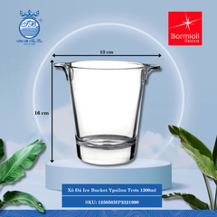 Ypsilon xô đá thủy tinh 1,3 lit ØMiệng: 13cm 1,300ml Cao: 16cm 3 Cái/Hộp Bormioli Rocco Thủy Tinh 125050MP3321990