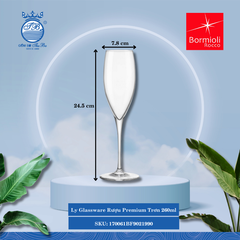 Premium 3 ly rượu thủy tinh 26CL ØMiệng: 7.8cm 260ml Cao: 24.5cm 6 Cái/Hộp Bormioli Rocco Thủy Tinh 170061BF9021990