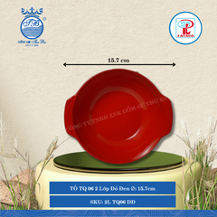 TÔ TQ 06 2 Lớp Đỏ Đen Ø: 15.7cm Cao: 4.7cm Fataco Nhựa 2L TQ06 DD
