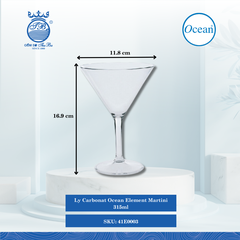 Ly Element Martini 11 Oz. (315ml.) Ø:Đáy: 8.1cm Ø:M 11.8cm 315ml Cao: 16.9cm 24 Cái/Thùng Ocean Thủy Tinh 41E0003