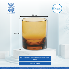 Ly Carbonat Element Gold Ocean Thủy Tinh