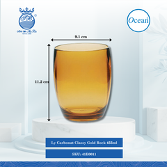 Ly Carbonat Classy Gold Ocean Thủy Tinh