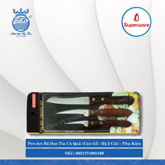 Pro-Art Bộ Dao Tỉa Củ Quả (Cán Gỗ - Bộ 3 Cái) Pro-Art Superware Inox 8851771001169